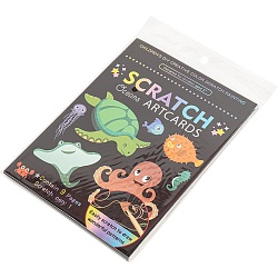 гравюра-раскраска морские обитатели