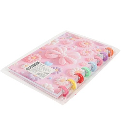 Блокнот 15,5*21см 80л на пластиковых кольцах в клетку "Цветы"