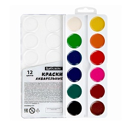 краски аквар. 12цв. "brauberg" "футбол" медовые  б/к