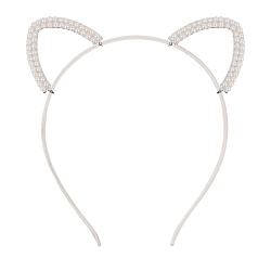 ободок бежевый для волос с ушками жемчуг 