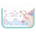 Пенал 1отдел. 190*115мм  Милый единорог с откидной планкой