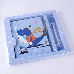 Блокнот подарочный  11*15см 50л "Динозаврик" на замке с ручкой (4вида)