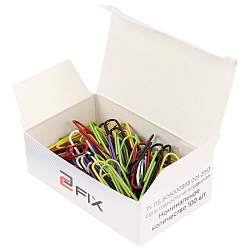 скрепки 28мм "бугинком" цветные 100шт/уп  рб