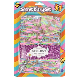 Блокнот A5  80л пайетки с ручкой в наборе