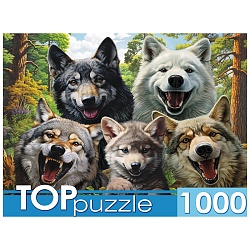 пазлы 1000 элементов селфи волков
