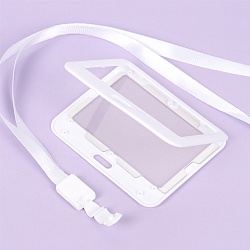 бейдж на ленте горизонтальный белый