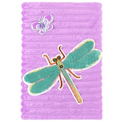 Блокнот 12*18,8см 60л "меховой" с рисунком из пайеток "насекомое"