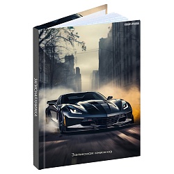 книжка записная  а6  48л "спортивный автомобиль в городе-1" 7бц, глянц.лам.