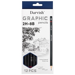 карандаши ч/г 12шт в наборе 2н-8в