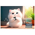 Альбом для рисования 32л. склейка "Котик с телефоном-1"