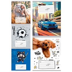 тетрадь  12л клетка крупная  цв. обл "микс-5801"