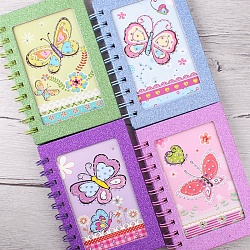 Блокнот 14,5*9,8см 60л на спирали "бабочка" со стразами