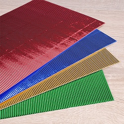 картон цветной гофрированный фольгинированный  а4 4л. 4цв. "ящерица" упаковка пэт - пакет