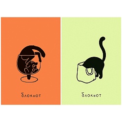 Блокнот А7  48л "Black cat" на склейке