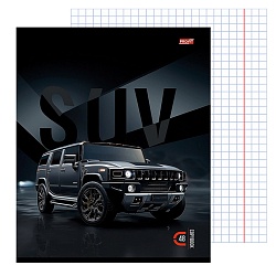 тетрадь  48л кл. "блестящие авто" обложка цветная мелованная