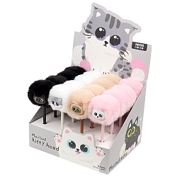 ручка шар. синяя  котик