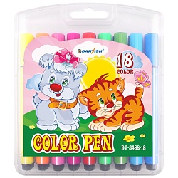 фломастеры 18цв "darvish" в пенале треугольные толстые