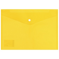 папка-конверт на кнопке а4 желтая 160мкм