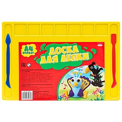 доска для лепки с выемками а4 + 2 стека ассорти