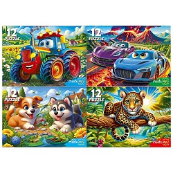 пазлы   12 элементов яркие пазлы для мальчиков