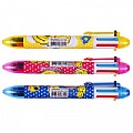Ручка авт.  6-ти цветная "Darvish" корпус ассорти с рисунком смайлики