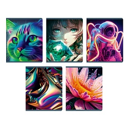 тетрадь  96л кл. "яркий микс" обл. мел. картон, ламинация chameleon