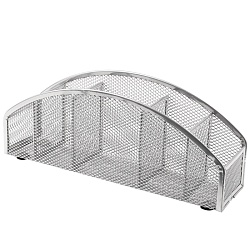 органайзер настольный металлический 5 отделений серый