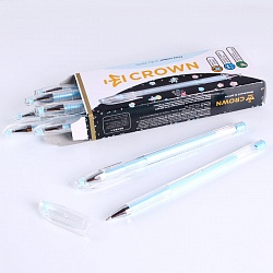 ручка гелевая crown "hi-jell pastel" 0,8мм пастель голубая
