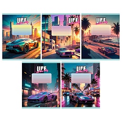 тетрадь  18л линейка  цв. обл "жизнь в городе" (без слова тетрадь)