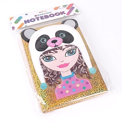 Блокнот 14*21см 80л "Darvish" блестки с аппликацией девушка (3 вида)