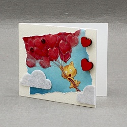 мини-открытка ручной работы "люблю"