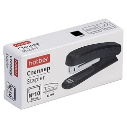 степлер  №10 hatber пластиковый до 12л чёрный