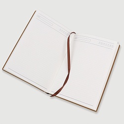 ежедневник а5 недатиров. 160л обложка кож.зам. коричневая