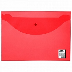 папка -конверт на кнопке а4 "staff" красная 150мкм