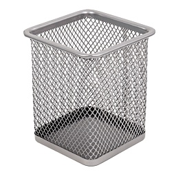 стакан металлический для канцелярских принадлежностей серый