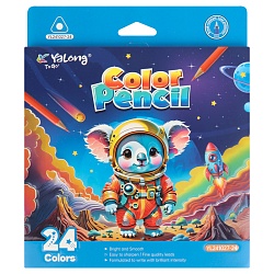 карандаши 24цв трёхгранный корпус "космические животные"