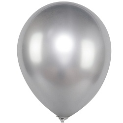 шар воздушный 12" хром серебряный/ silver  50шт/уп