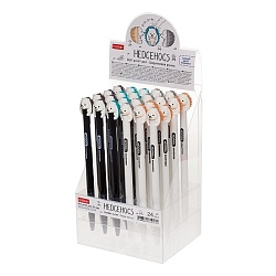 ручка авт. синяя  на масляной основе "hedgehog"(ёжики) soft ink