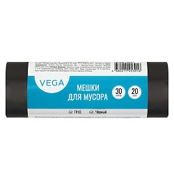мешки для мусора  30 л, черные, в рулоне 20 шт., пнд 5 мкм