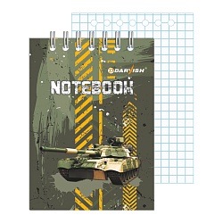 Блокнот 7*10см  60л  "Танки" на гребне плотность 55гр/м2