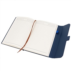 ежедневник а5 недатиров. 112л  обложка кож.зам. синяя