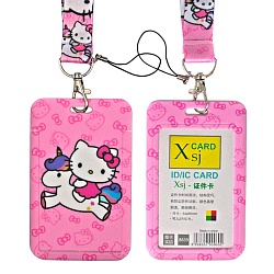 бейдж hello kitty 7х11 см, с цветной лентой