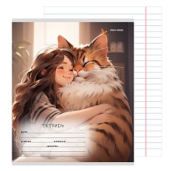 тетрадь  12л линейка цв. обл "огромные котики"