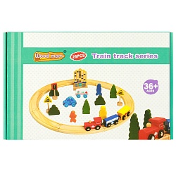 железная дорога деревянная 26 предметов. игрушка