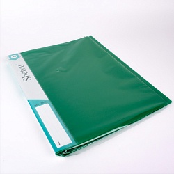 папка с пружинным скоросшивателем и карманом а4 зелёная