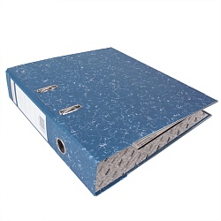папка-регистратор 75мм а4 синий мрамор с окантовкой