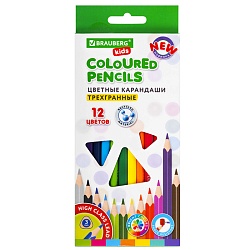 карандаши 12цв brauberg корпус трехгранный