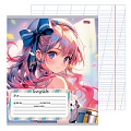 Тетрадь  12л косая линия цв. обл "Девушка в стиле аниме"