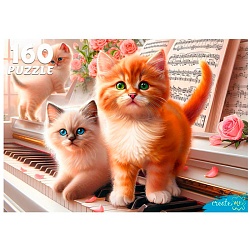 пазлы  160 элементов котята на рояле