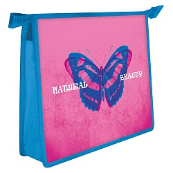 папка для тетрадей  а5 на молнии бабочка на розовом